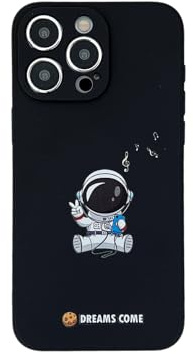 Yonds Queen Schutzhülle für iPhone 15 Pro, niedlich Cartoon Astronaut Weltraum Planet Mond stilvoll weich TPU stoßfest rutschfest Schutzhülle (iPhone 15 Pro, Musik)