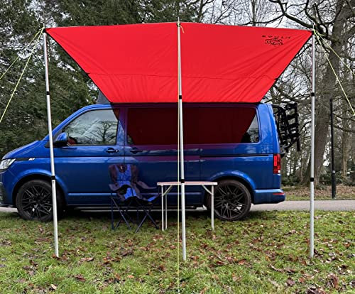 Wild Earth Vorzelt-Set, Sonnenschutz, Wohnmobil, Wohnmobil, SUV, LKW, jedes Fahrzeug. Leichtes Ripstop-wasserdichtes Set enthält Vordach-Set und Markisenschiene. Sichere Befestigung an jedem Fahrzeug