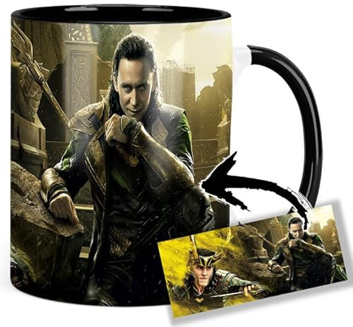MasTazas Loki Tom Hiddleston B Tasse Ceramique Intérieure et Poignée Noire Mug
