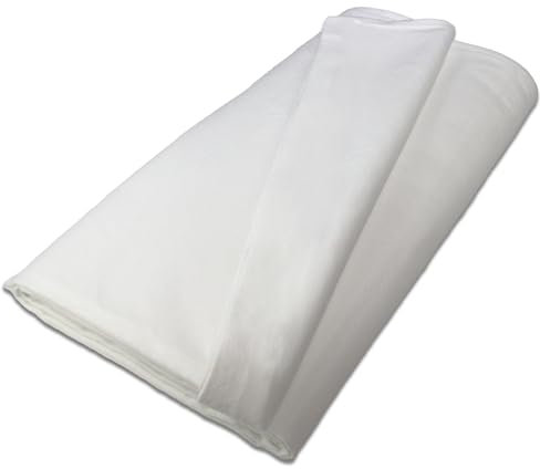 B1 Bühnenmolton Meterware – Molton-Vorhang aus Baumwolle, blickdichter Akustikvorhang, ideal für Film, Foto, Theater und Event – 3 m, 300 g/m2, Weiß