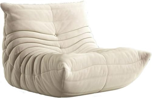 Minimalistische Sofa-Couch, Lazy Floor Sofa, Kaminsessel, Tatami-Sofa, Eck-Relax-Sofa-Couch für Wohnzimmer, Schlafzimmer, Salon, Büro, Beige-Weiß