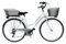 MADICKS Damenfahrrad Hollandrad Größe 28 Vintage Retro mit Korb weiß mit Gangschaltung (Korb vorne und hinten aus Eisen)