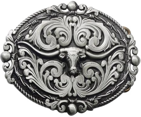 LKMY Bull-Gürtelschnalle für Herren, Longhorn-Bull-Cowboy-Schnalle, Ochse, Kuh, Westernleder, Cowboy-Vintage-Gürtelschnalle, Herren-Gürtelschnalle, Jeans-Zubehör, Bull A, big