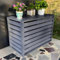 MMleYN Verkleidung Klimaanlage Außengerät, Panel Air Conditioning Outdoor Unit, Klimaanlage Abdeckung Außengerät Mit Oberer Abdeckung, Aluminium-Klimaanlagengestell(Grey with top,1.5P-100x50x70cm)
