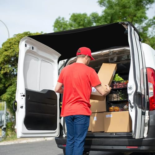 Van Rear Barn Door Awning Cover Waterproof Sunshade Protector for Vau/xhall Viv/aro (2014-2019) Caravan Motorhome Black