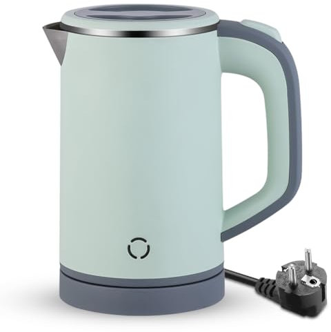 EUBSWA - Bollitore elettrico portatile da viaggio, 600 W, in acciaio inox, con protezione da surriscaldamento, funzione di cottura a pressione, colore: verde