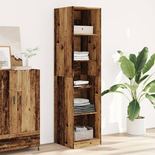 Rantry Antiker Holzschrank, 50 x 50 x 200 cm, aus mehrschichtigem Holz, Büro-Möbel, Aufbewahrungsschrank
