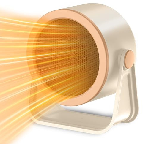 HyAdierTech Termoventilatore Elettrica, Stufetta Elettrica Basso Consumo, Stufetta Ceramica con 2 Modalità, Riscaldamento Rapido, 90° Oscillazione, per Camera da Letto Soggiorno Ufficio (bianco)