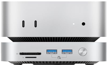 ORICO MiniMate 2TB Externe SSD Kompatibilität mit Mac mini M6/M4, 40Gbps | 1TB für 40Gbps(3200MB/s) Datenverarbeitung, 1TB für 1000MB/s Backup-Speicher, USB 3.0(10Gbps) * 3, TF & SD 4.0, M4Ultra