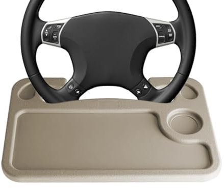 WuYyyyy Bandeja para Volante de Coche,Bandeja para Volante de Coche y Soporte para Asiento de vehículo,portátil,Escritorio para Comer,Bandeja para KIA Sportage 2012-2017.,A-Beige