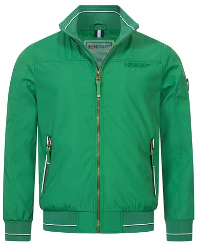 Geographical Norway Herren Übergangsjacke - Leicht, Winddicht, mit Reißverschlusstaschen - Atmungsaktive Outdoorjacke mit Netzfutter Frühlingstage Herbst Jacke Blouson, Farbe:Grün, Größe:XL