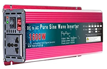 Onduleur à onde sinusoïdale pure, Onduleur 12V 220V 1000W 2000W 3000W DC 24V 48V 60V à ​​AC convertisseur de tension à onde sinusoïdale Pure puissance voiture Micro onduleur bricolage(1600W,12V)