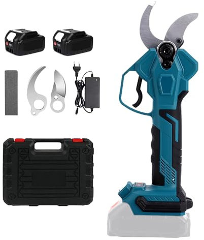 Coupe-branches sans fil pour Makita 18 V, 4 niveaux réglables, avec écran LCD, diamètre de coupe maximal de 40 mm, moteur sans balais pour branches, arbustes et troncs (avec 2 piles)