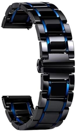 MUXUMAO Keramik-Armband 20 Mm 22 Mm Edelstahl-Schnalle Uhr Schnellverschluss Universal Smart Watch Strap