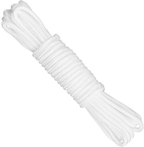 4m Patio Umbrella Cord Replacement, Heavy Duty White Nylon Rope | Heavy duty white nylon rope for patio umbrella repair, outdoor use, and everyday utility tasks.