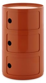 Kartell Componibili Big, Mobile Contenitore 3 Elementi, Diametro 42 cm, Arancio