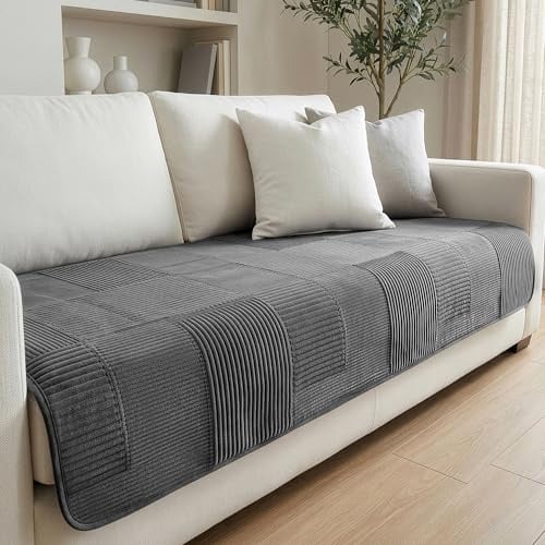 VIRETH HAUS Crystal Velvet Sofa Cover, Soft Non-Slip Couch Cover