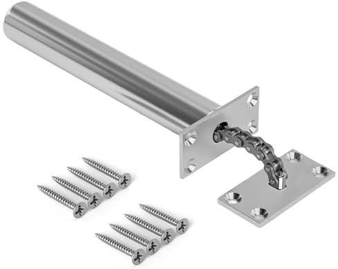 Satin Chrome Concealed Door Closer for Internal Doors – Soft Close Auto Close, Hidden Chain Mechanism, Non-Handed, (Not for Fire Doors)