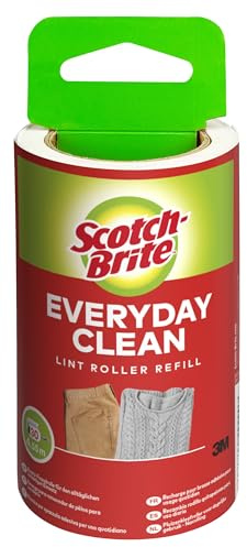 Scotch-Brite Everyday Clean Ersatz-Fusselrolle, 1 Rolle, 30 Blatt - Fusselrolle für Kleidung und Möbel gegen Fussel und Tierhaare, Weiß