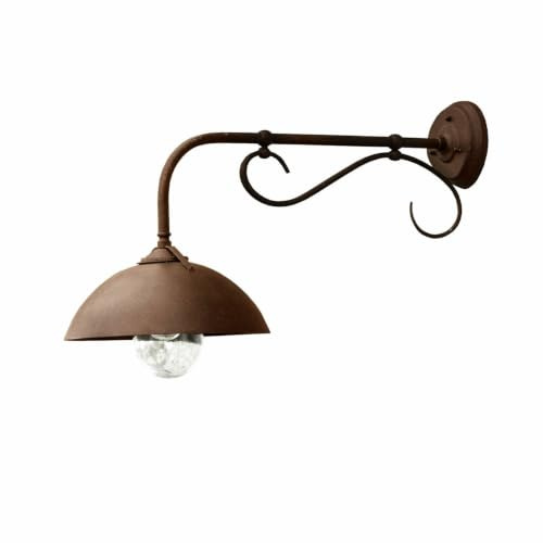 Loberon Außenwandlampe Lupia, Antik-Look, im Stile klassischer Hoflampen, Gartenbeleuchtung, Outdoor, Wandleuchte, Eisen, Glas, Dunkelbraun