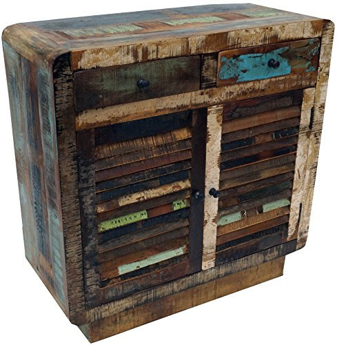GURU SHOP Massive Vintage Kommode, Highboard, Sideboard, Flurschrank - Modell 6, Mehrfarbig, 90x90x38 cm, Kommoden & Sideboards
