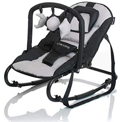 Babywippe Little World Stardust (Inklusive abnehmbarem Spielbogen) (Black 'n Gray)