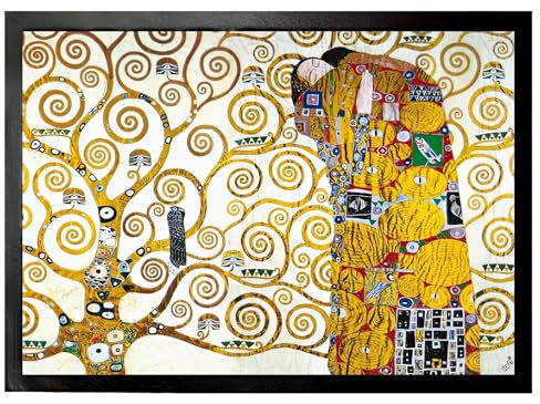 1art1 Gustav Klimt Die Umarmung (Detail) Fußmatte Dekomatte Innenbereich | Design Türmatte 70x50 cm