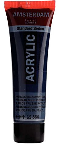 Amsterdam Standard Series Acrylic Tube 20 ml Prussian Bleu (Phtalo) 566 - Haute résistance à la lumière - Viscosité moyenne - Finition satinée - Durable et flexible