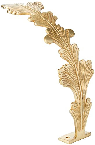 Merriway BH03841 Curtain Hold Back, Classic Leaf Design Brass