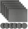 Homcomodar Placemats and Coasters Set of 6 Heat Resistant Table Place Mats Washable Braided Dining Table Mats for Kitchen Dinner