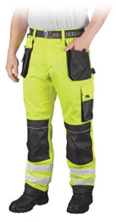 Warnschutzhose mit Reflektionsstreifen orange neon gelb Arbeitshose Warnschutz Reflektionsstreifen 54 neongelb