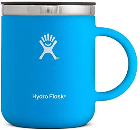 HYDRO FLASK - Travel Coffee Mug 354 ml (12 oz) - Vacuum Insulated Stainless Steel Travel Mug with Handle and Press-In Lid - BPA-Free - Pacific