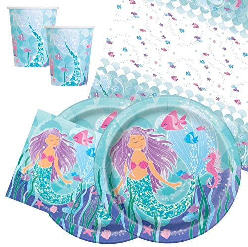 Mermaid Party Tableware Pack for 16