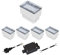 ledscom.de 5er-Set LED Pflasterstein CUS Bodenleuchte für außen, warm-weiß, IP67, 230V, 8x5cm