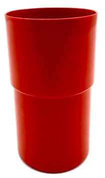 Kimmel 21-000-0903-1 Taza, Vaso irrompible, apilable, Reutilizable, 180 ml, Plástico, Rojo