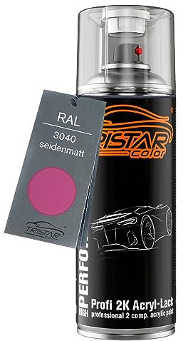 TRISTARcolor RAL 3040 Violett seidenmatt 2K Acryl Spraydose Sprühdose Spritzlack Sprühlack 400 ml schnelltrocknend
