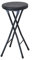 Haushaltswaren Runder Kompakter Klapphocker, 150 Kg Tragkraft - Einzigartiges Und Ergonomisches Sitzdesign - Höhe 46/60 cm - Schwarz/Weiß