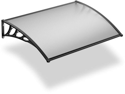 Door Canopy Awnings Garden Outdoor Window Patio Porch Rain Protector Shelter Shade Cover Resists-Corrosion 150x100x28cm,Black