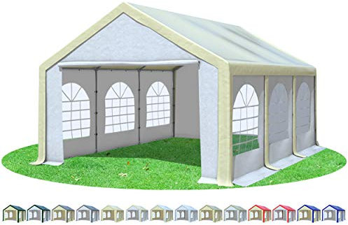 Stabilezelte Partyzelt 4x6m Modular Professional PVC 500 g/m² mit Fenster BEIGE Weiss