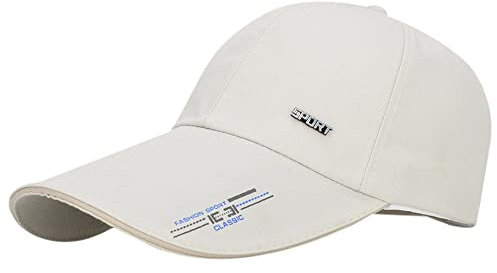 Kangqifen, berretto da baseball unisex, a tesa lunga, 4,3 cm, cappello da camionista con visiera parasole regolabile Beige Taglia unica