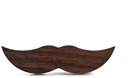 Uteruik Pince à cravate en bois pour homme Motif moustache