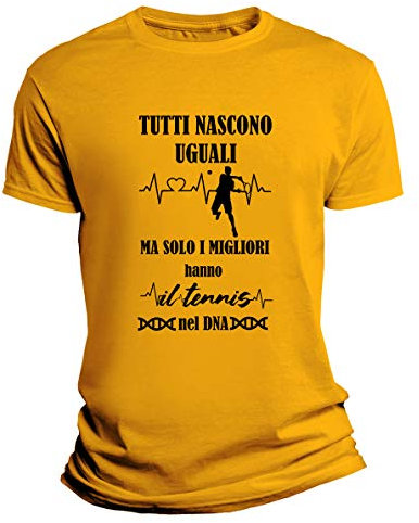 Overthetee Tshirt Tennis Uomo Sport - Tutti Nascono Uguali - Ma Solo i Migliori Hanno Il Tennis nel Dna - Hobby - Idea Regalo - Tutte Le Taglie by