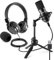 VONYX CM300B USB Studio Microphone & VH120 Padded Over-Ear Headphones Kit - Condenser PC Mic Set for Podcasting, Home Recording, Gaming, Skype, Voiceovers - Shock Mount & Tripod Included
