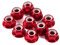 10pcs Aluminium Niet Muttern M2-M6 Flanschmutter Nyloneinsatz Kontermutter selbstsichernde Mutter, rot, M6