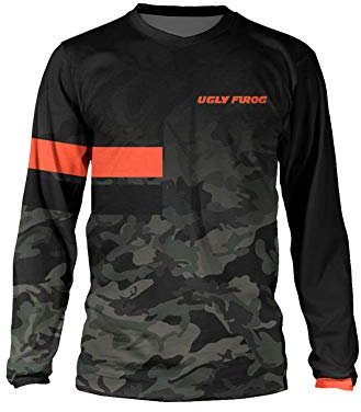 UGLY FROG Bekleidung- Mountainbike Downhill Freeride BMX Trikot Shirt Motocross Radtrikot Herren Langarm MTB/Downhill Cycling Jersey M