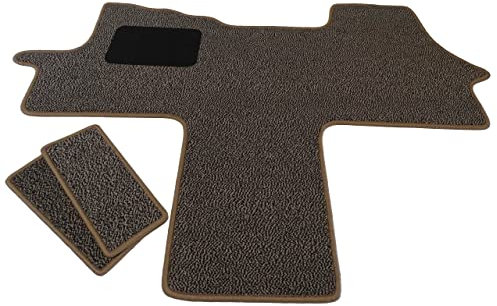 Mertex Automatte Autoteppich kompatibel mit Ducato 250, Jumper II 250, Boxer II 250 ab Bj. 2006 Schmutzfang Oslo (braun, Fahrerhausteppich mit 2 Einstiegsmatten)