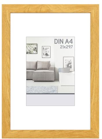 IDEAL TREND Livorno Holzoptik Kunststoff Bilderrahmen Wanddeko Collage Poster Bilder Foto Rahmen: Farbe: Buche | Format: 18x24