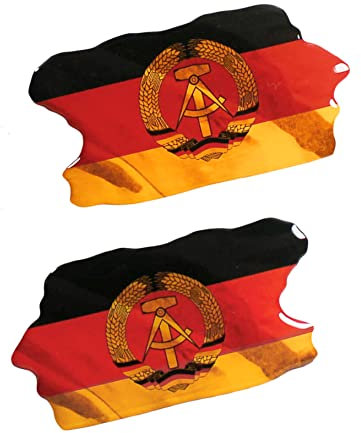 BIKE-label DDR 3D Aufkleber Flaggen 2 Stück je 70 x 37 mm Sticker Auto Kfz Motorrad X300638