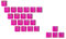 Ranked Gummi-Tastenkappen-Set | Doppelschuss Durchscheinend | OEM-Profil für Mechanische Gaming-Tastatur (Neon Pink, 23 Tasten)