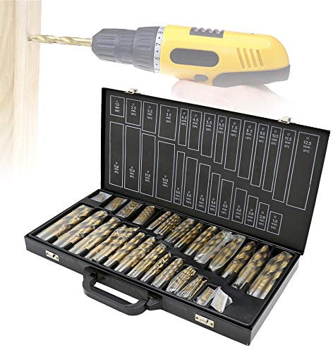 Ikodm Lot de 230 forets hélicoïdaux à métal de 1 à 13 mm avec revêtement en titane DIN338